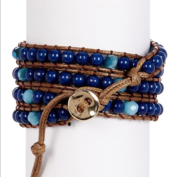 Alexia Crawford Accessories - ALEXIA CRAWFORD Blue Beaded Wra Bracelet